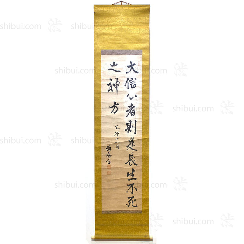 Japanese Art Calligraphy Scroll Ink on Paper Mounted