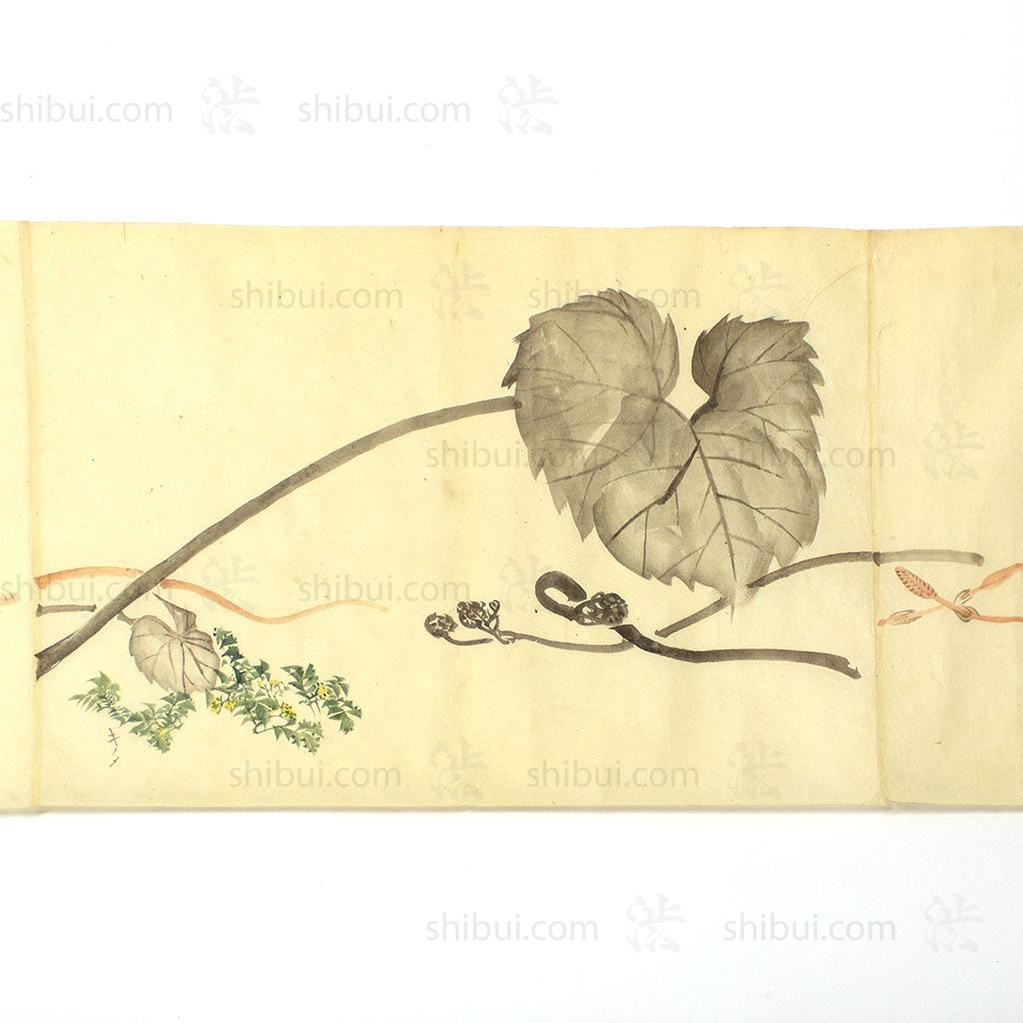Antique Vegetable Hand Scroll Japanese