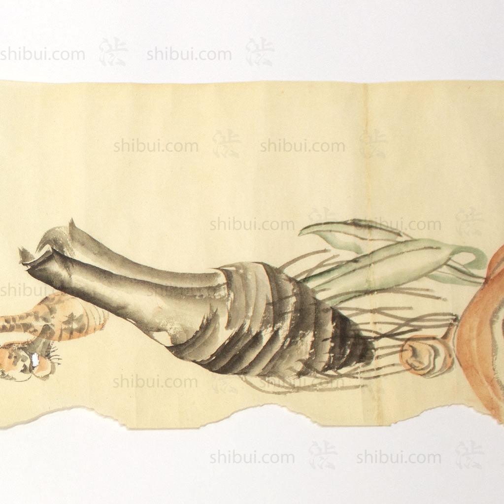 Antique Vegetable Hand Scroll Japanese