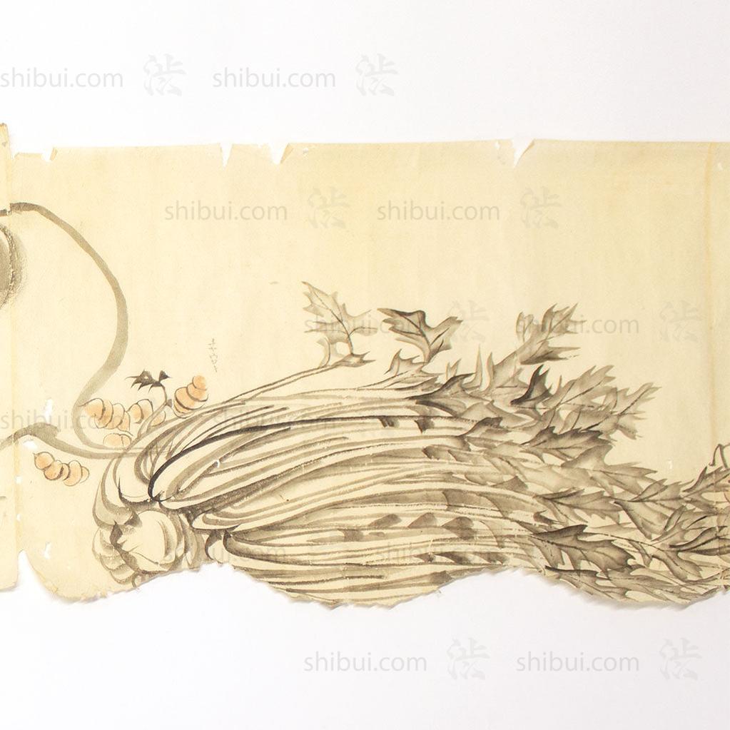 Antique Vegetable Hand Scroll Japanese