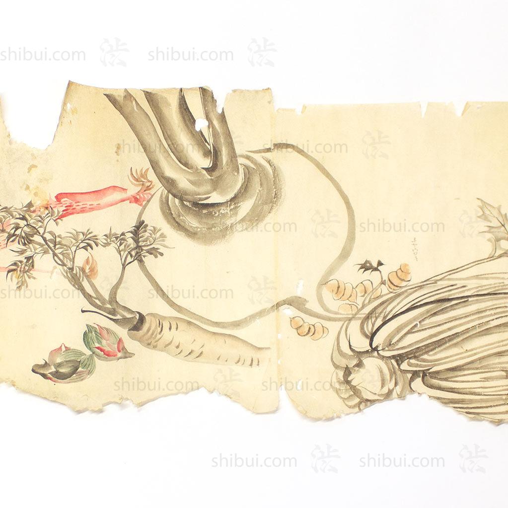Antique Vegetable Hand Scroll Japanese