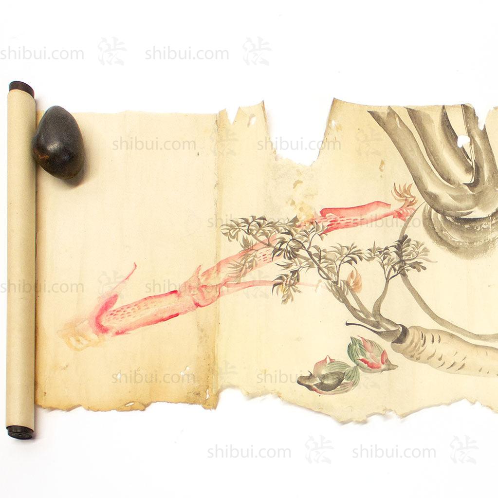 Antique Vegetable Hand Scroll Japanese