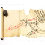 Antique Vegetable Hand Scroll Japanese