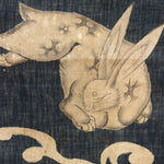 Rabbit and Waves Japanese Art  Scroll