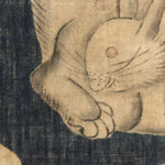 Rabbit and Waves Japanese Art  Scroll