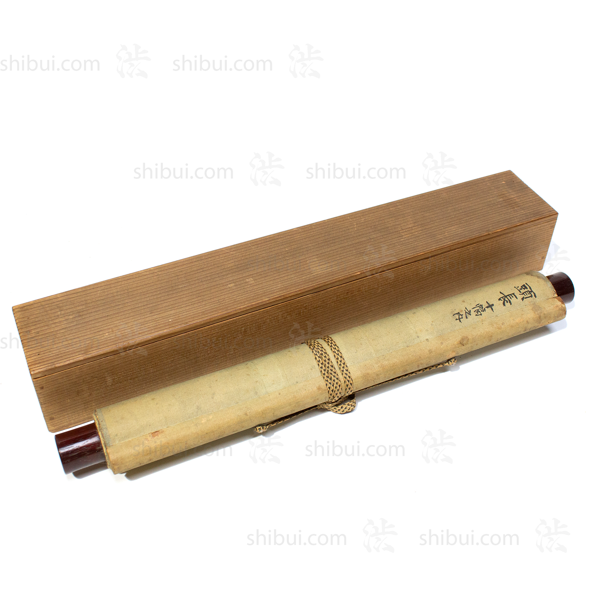 Otsu-e Daikoku Shaving Fukurokuju - Antique Japanese Scroll