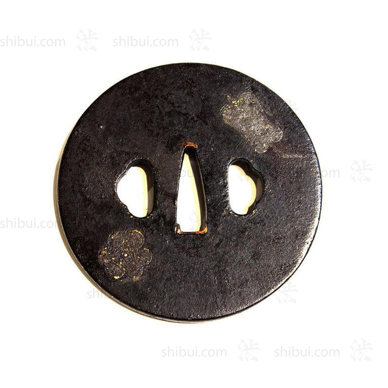 Katana Tsuba Sword Guard with Higo Zougan Inlay