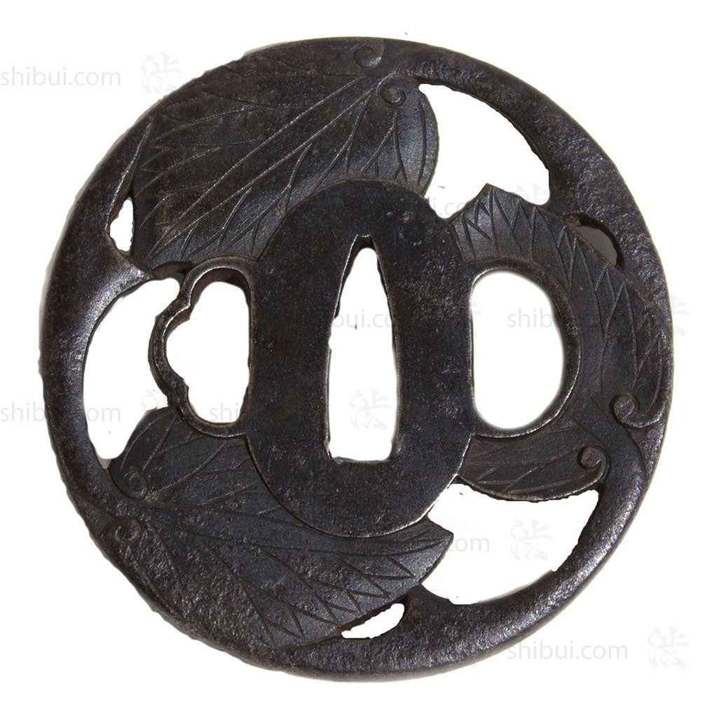 Tsuba Sword Guard with Lotus Leaf Motif