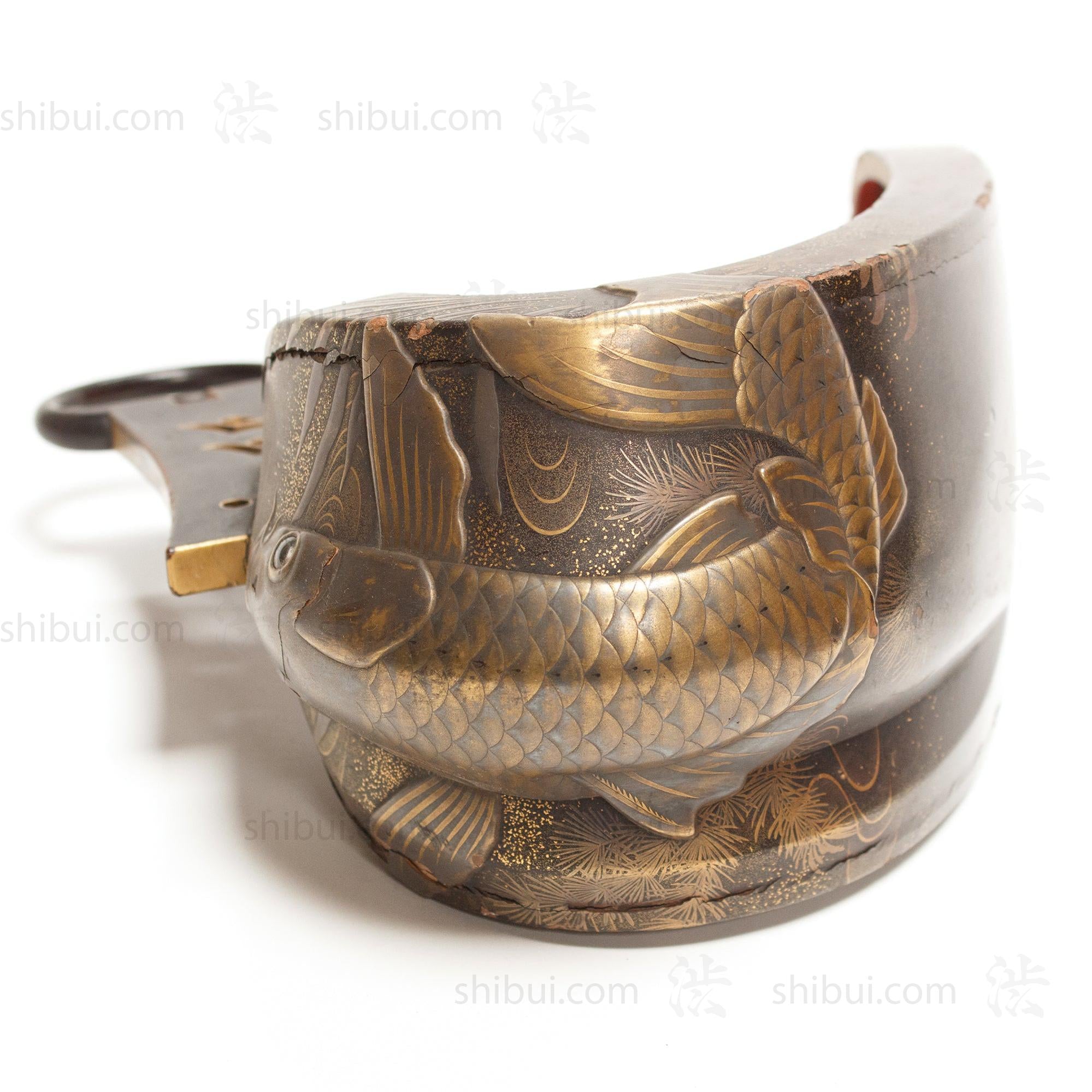 Lacquered Abumi Stirrups with Koi Motif