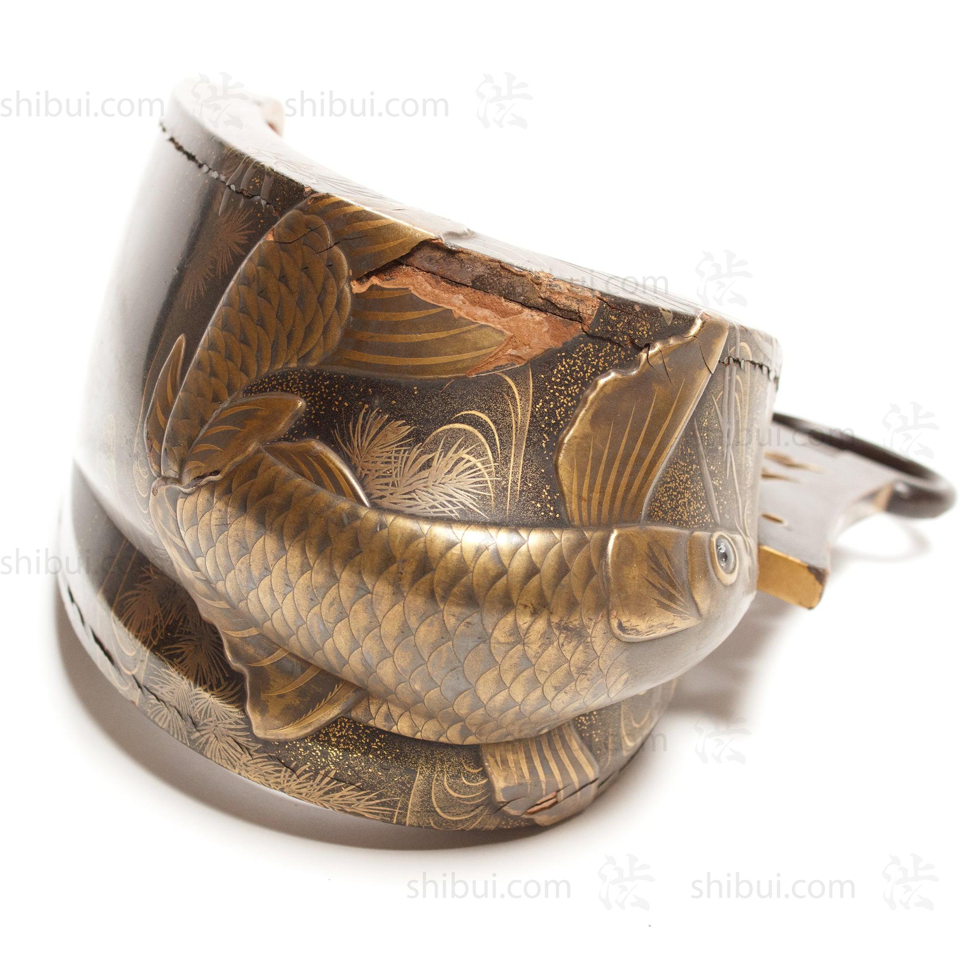 Lacquered Abumi Stirrups with Koi Motif