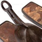 Abumi Stirrups with Inlaid Silver Shishi Motif