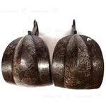 Abumi Stirrups with Inlaid Silver Shishi Motif