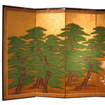 Gold Crane Screen Pair of Wedding Screens
