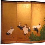 Gold Crane Screen Pair of Wedding Screens