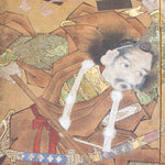Japanese Antique Screen  6 Panel Byobu Samurai