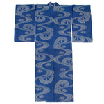 Meisen Kimono with Water and Wagon Wheel Motif