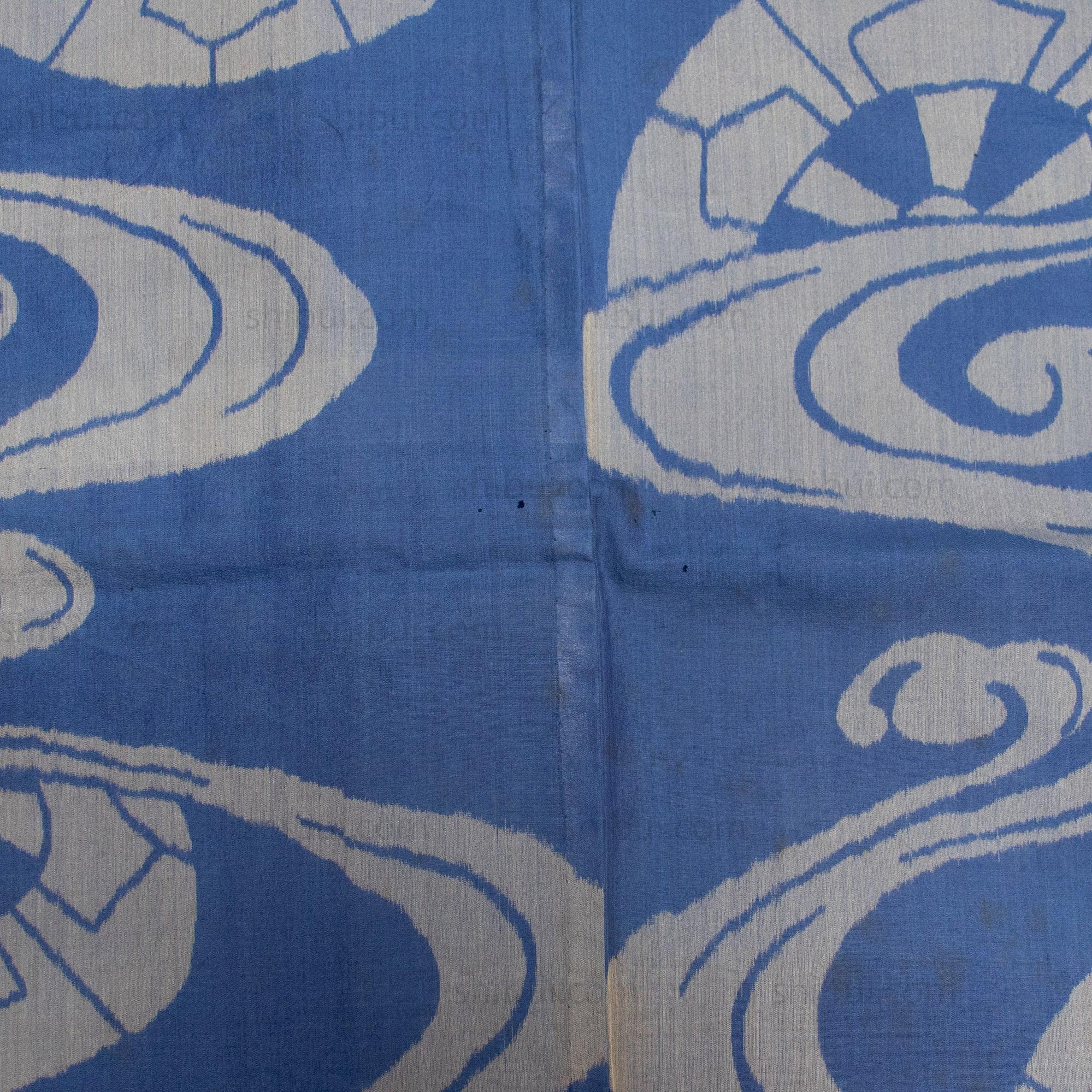 Meisen Kimono with Water and Wagon Wheel Motif