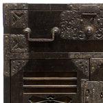 Handle and lockplate of antique japanese sea chest tansu from the Edo period.