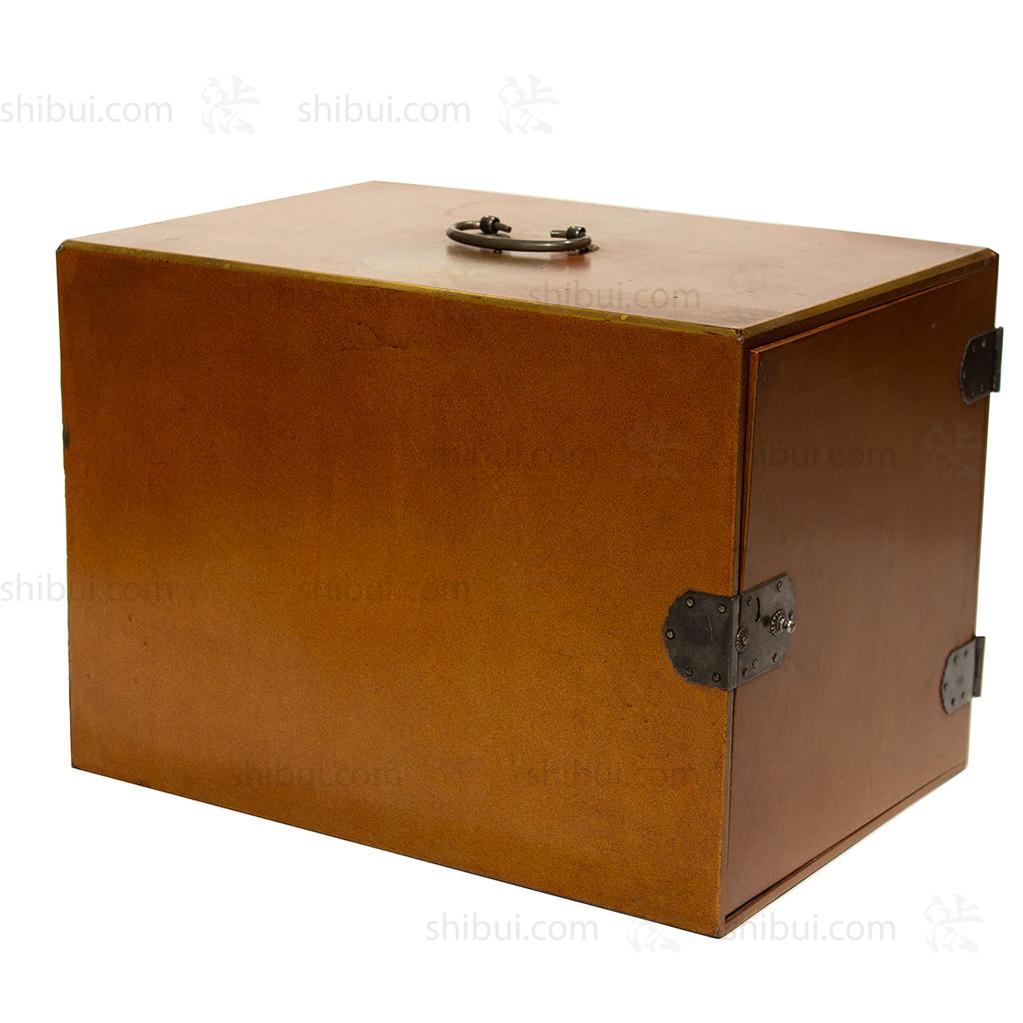 Lacquered Box with Crests Japanese Antique Storage Box