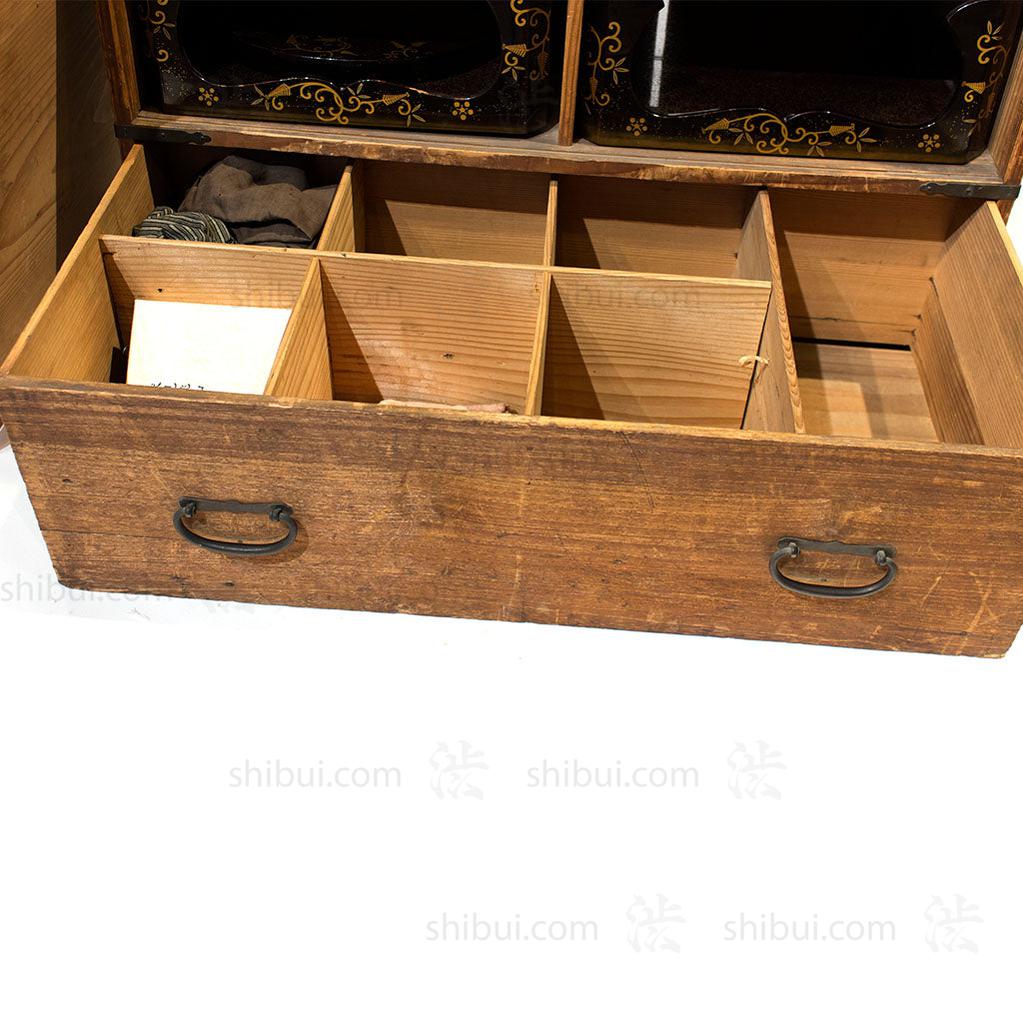 Lacquered Tray Box Japanese Antique Decor Chest