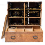 Lacquered Tray Box Japanese Antique Decor Chest