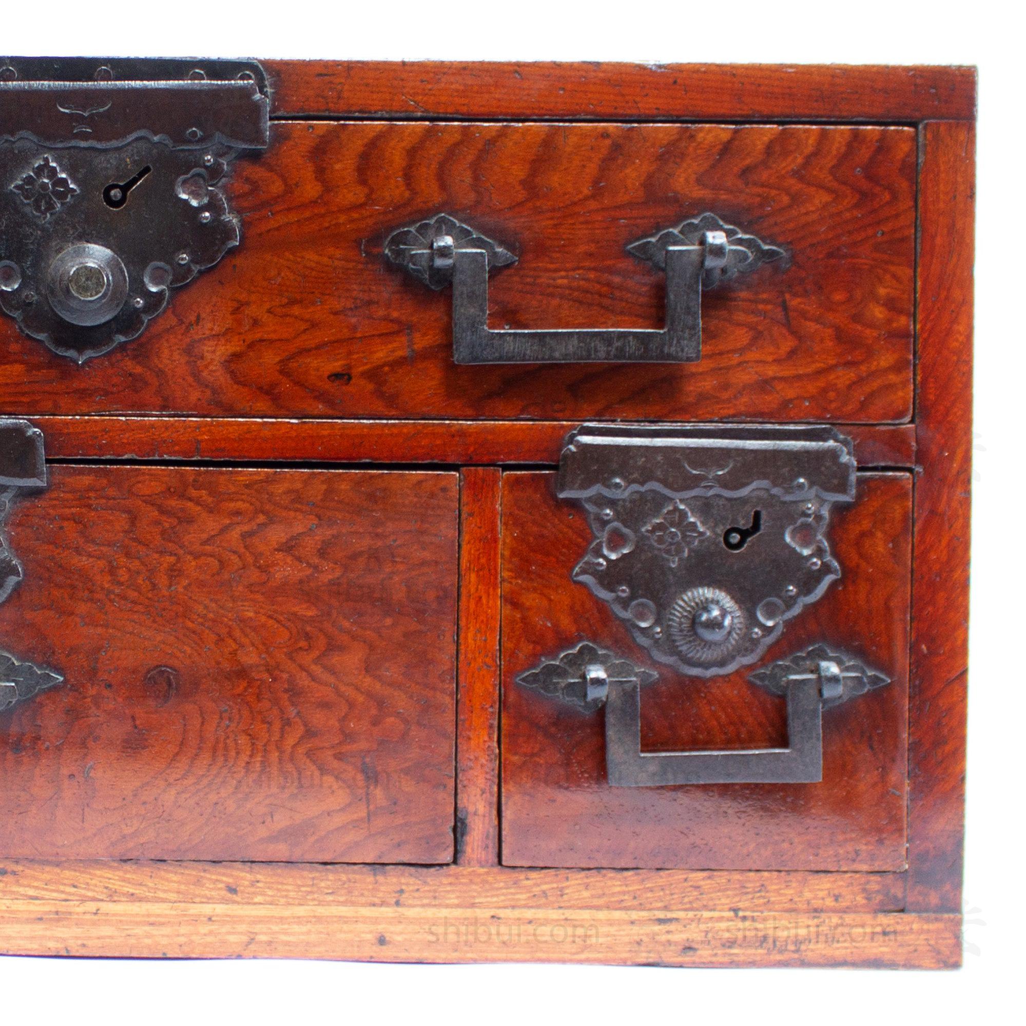 Japanese Antique Tansu Furniture Ships' Writing Box from Sakata