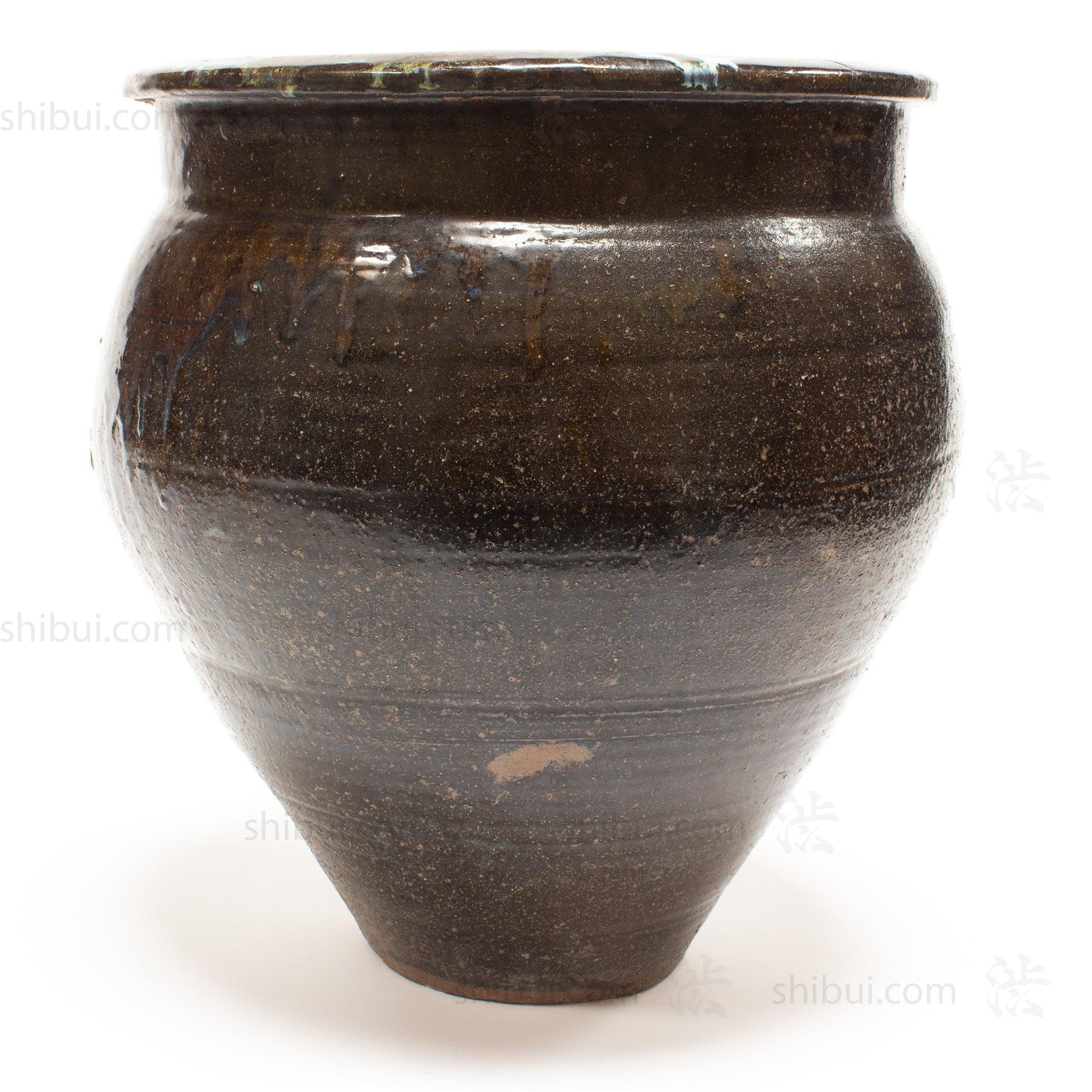 Tatenoshita Ware Antique Japanese Glazed Ceramic Jar
