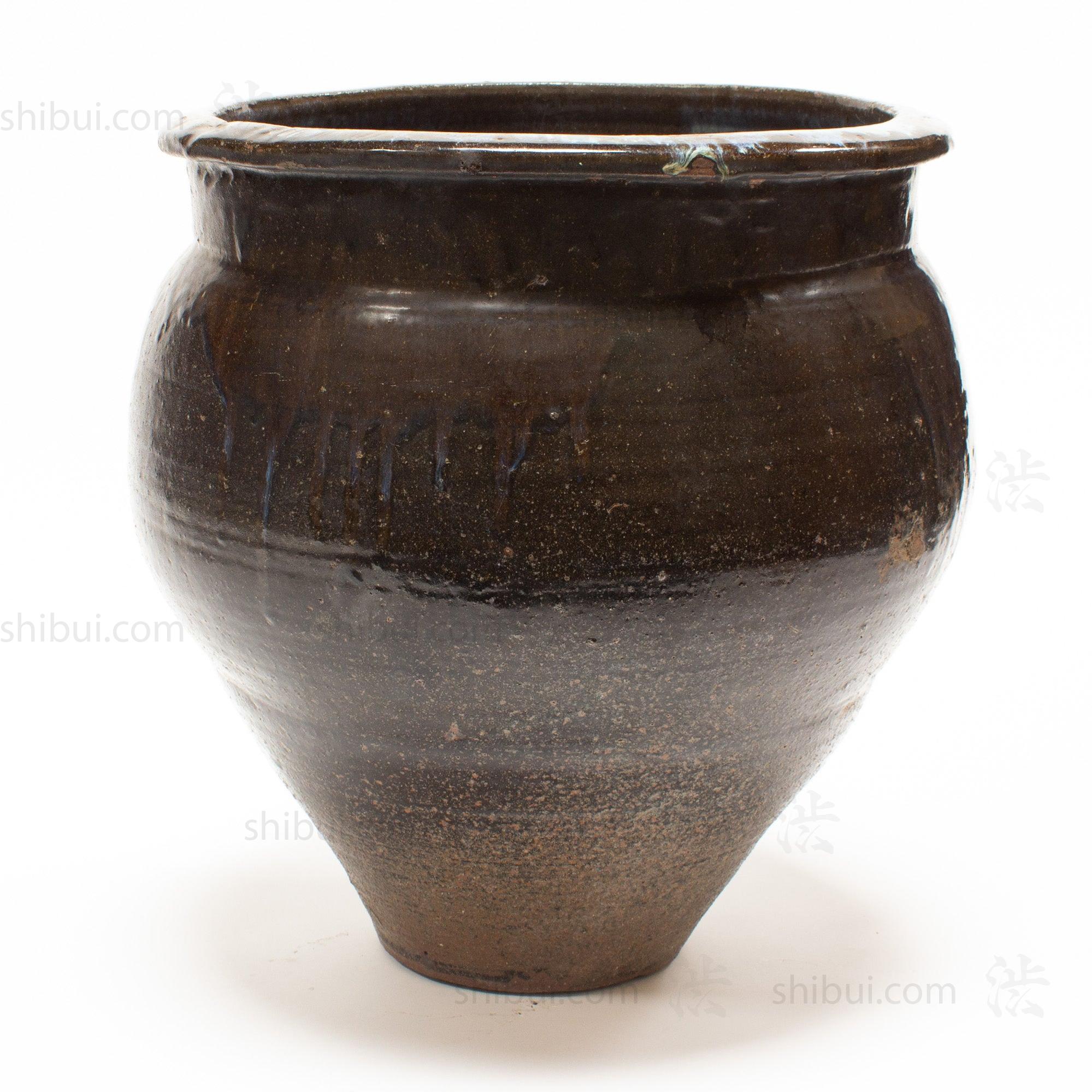 Tatenoshita Ware Antique Japanese Glazed Ceramic Jar