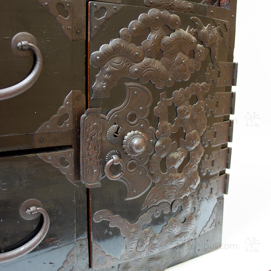 Clothing Chest from Tsuroka Japanese Antique Furniture Iron Hardware