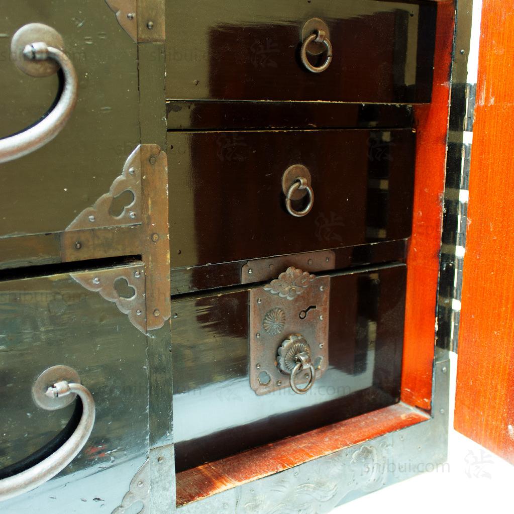 Clothing Chest from Tsuroka Japanese Antique Furniture Iron Hardware