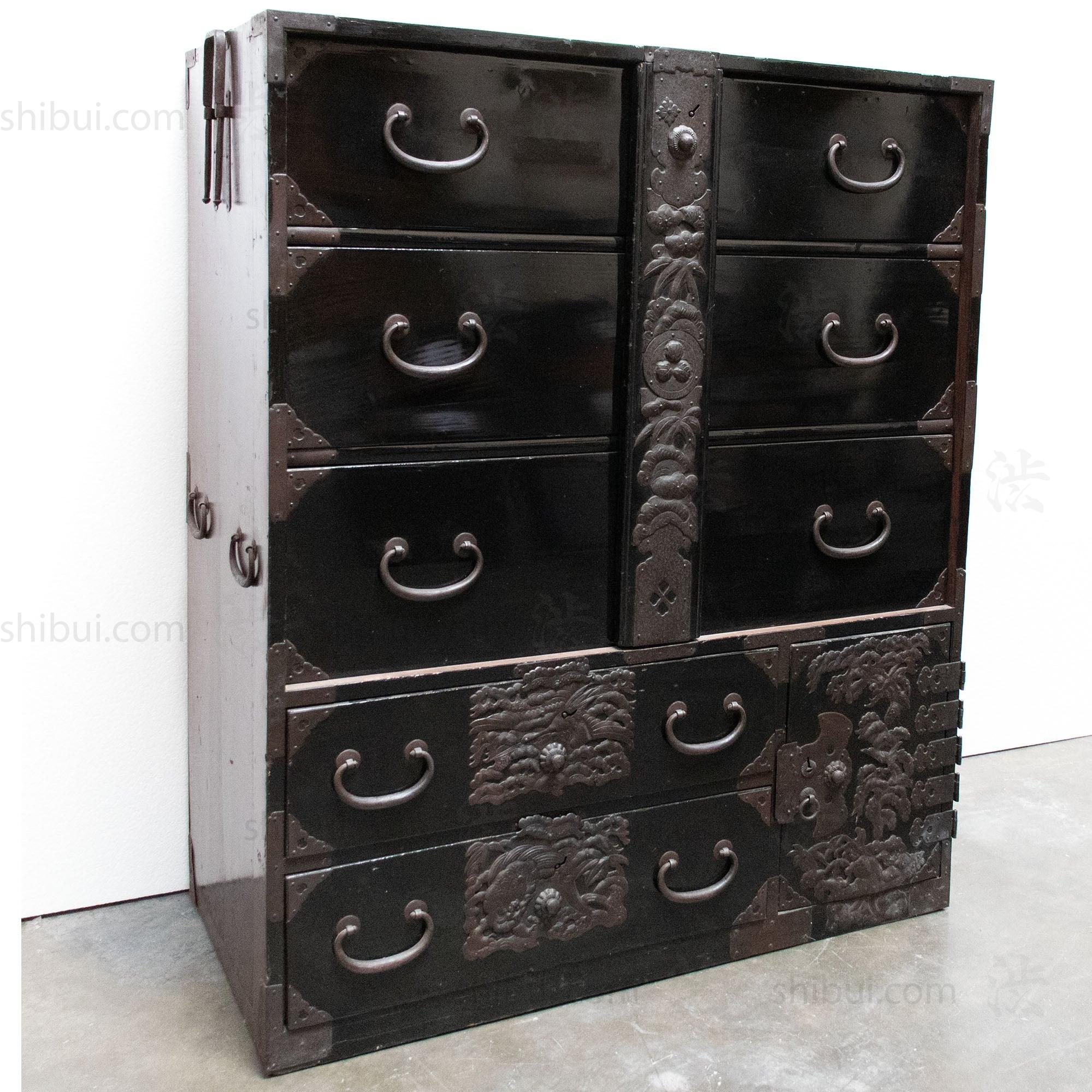 Clothing Chest from Tsuroka Japanese Antique Furniture Iron Hardware