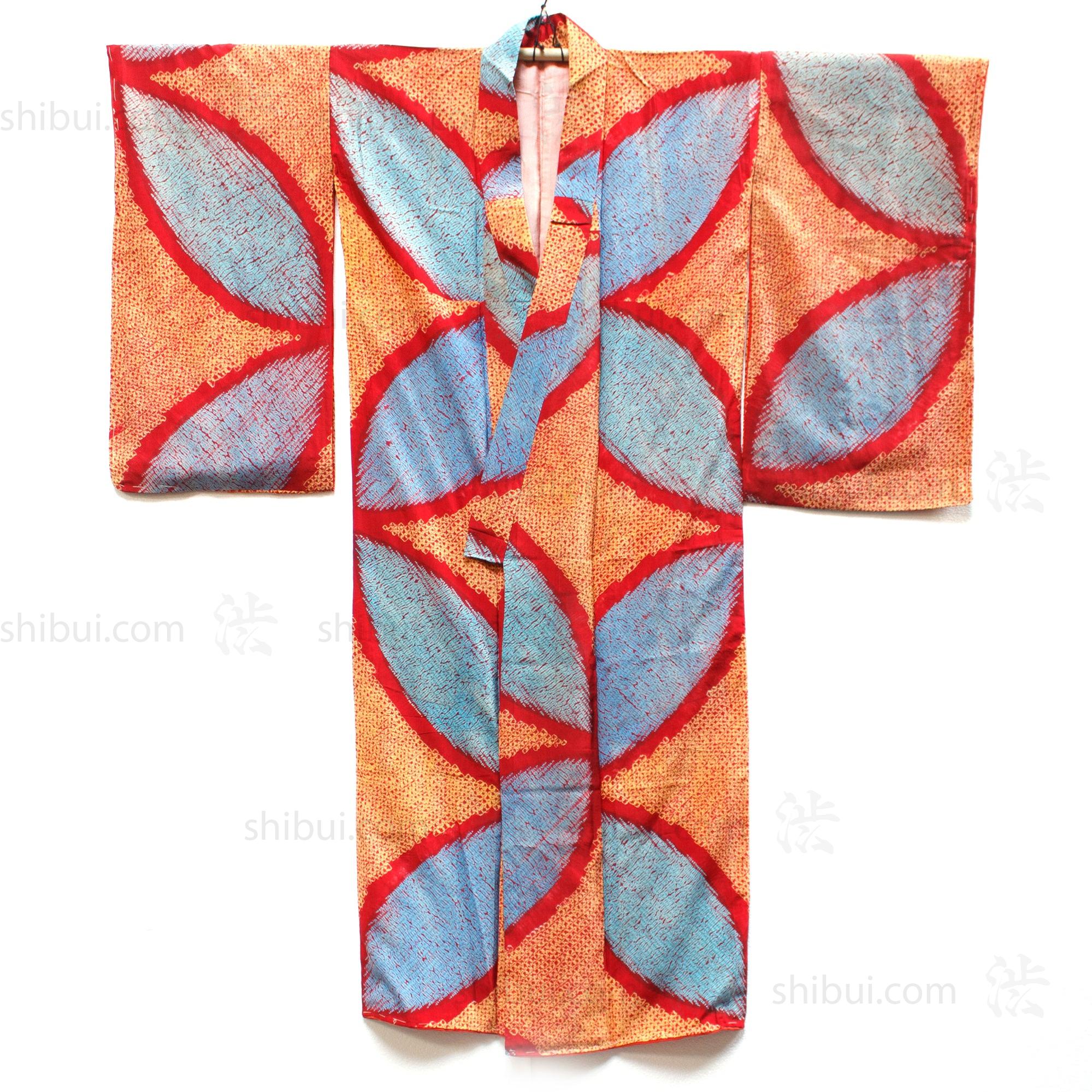 Shibori Dyed Hand Sewn Silk Kimono
