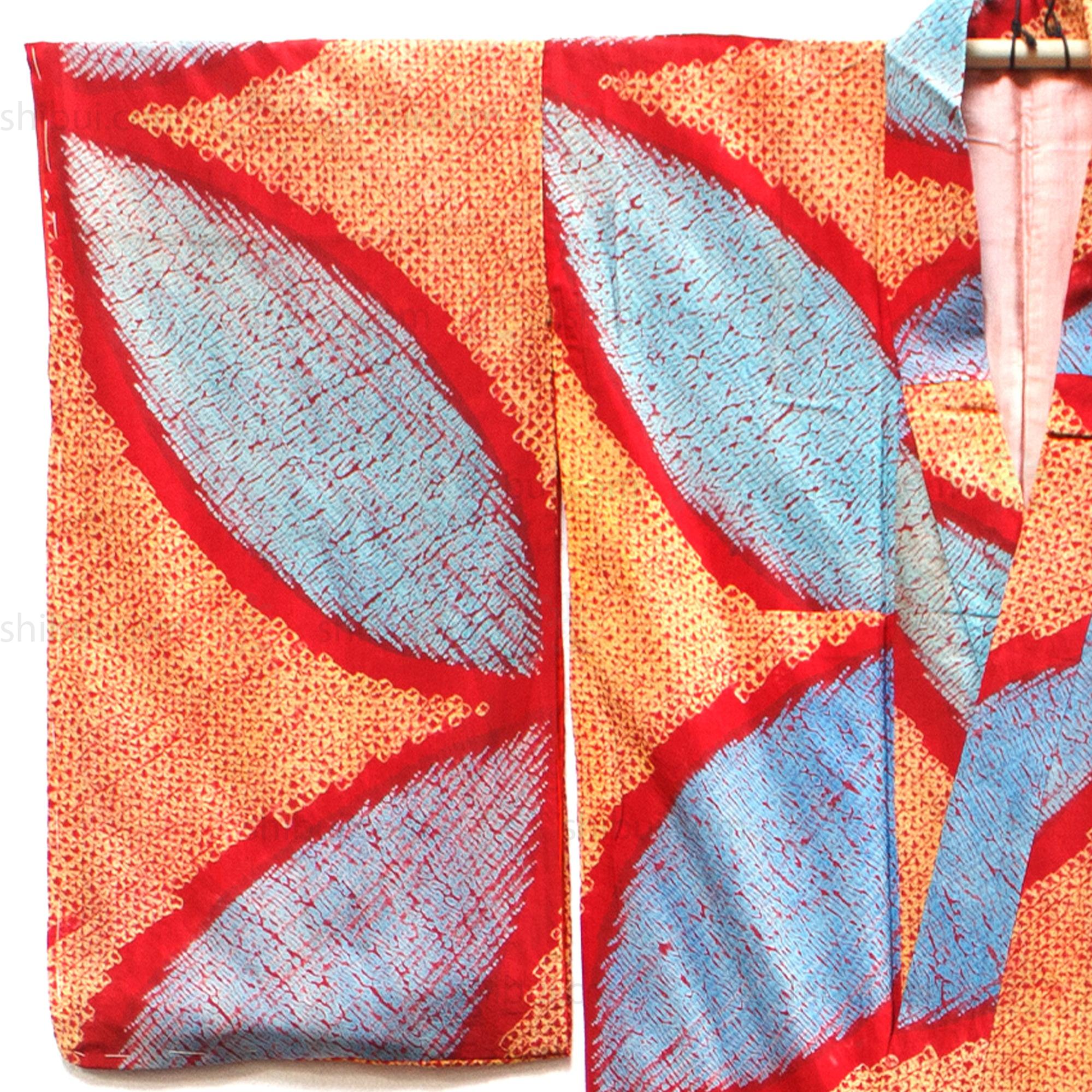 Shibori Dyed Hand Sewn Silk Kimono
