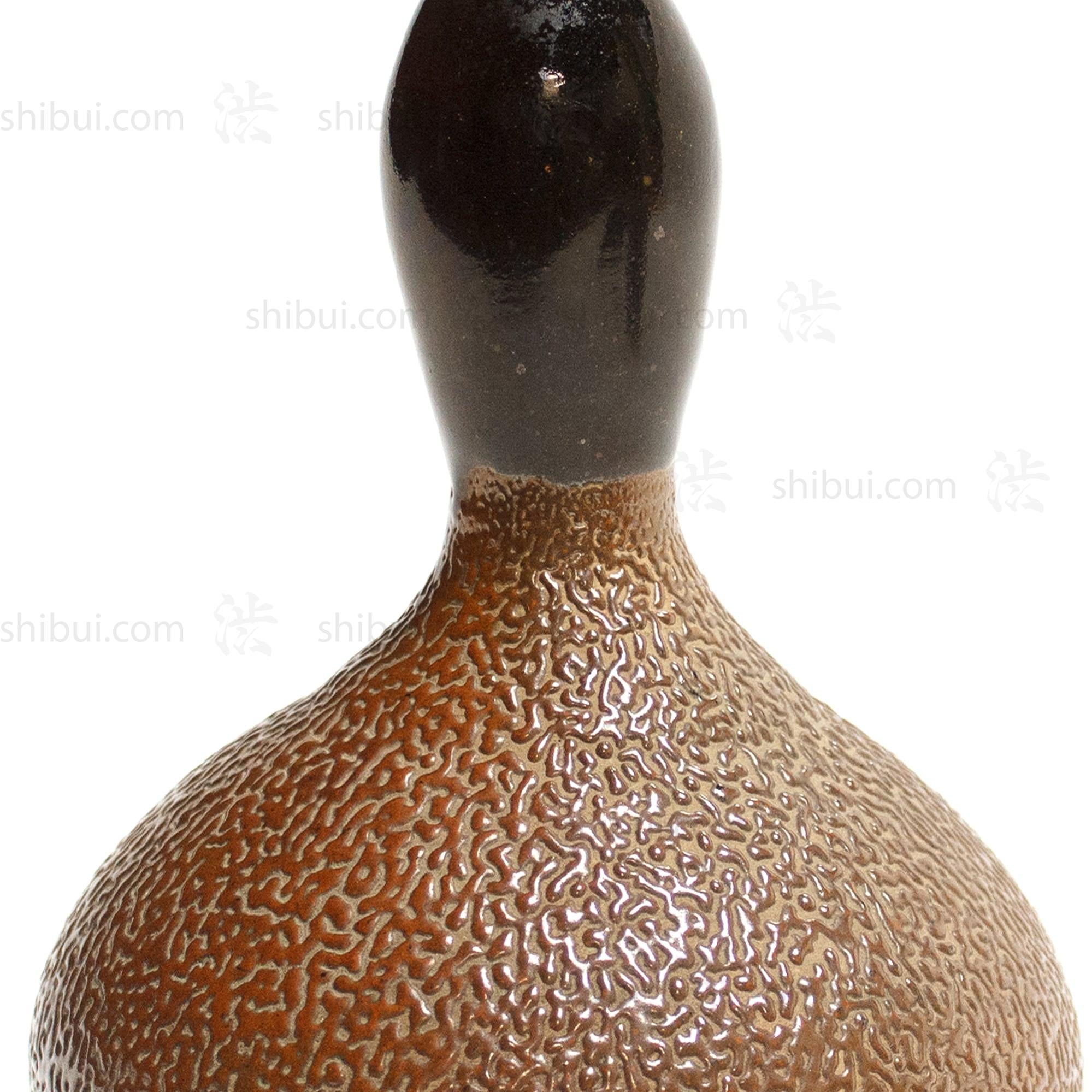 Edo Period Shigaraki Tokkuri - Sake Bottle - Japanese Antique