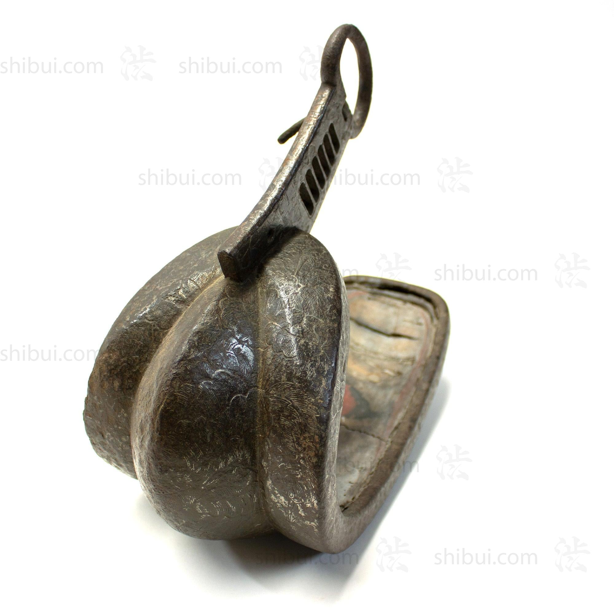 Japanese Antique Abumi Stirrup with Silver Inlay