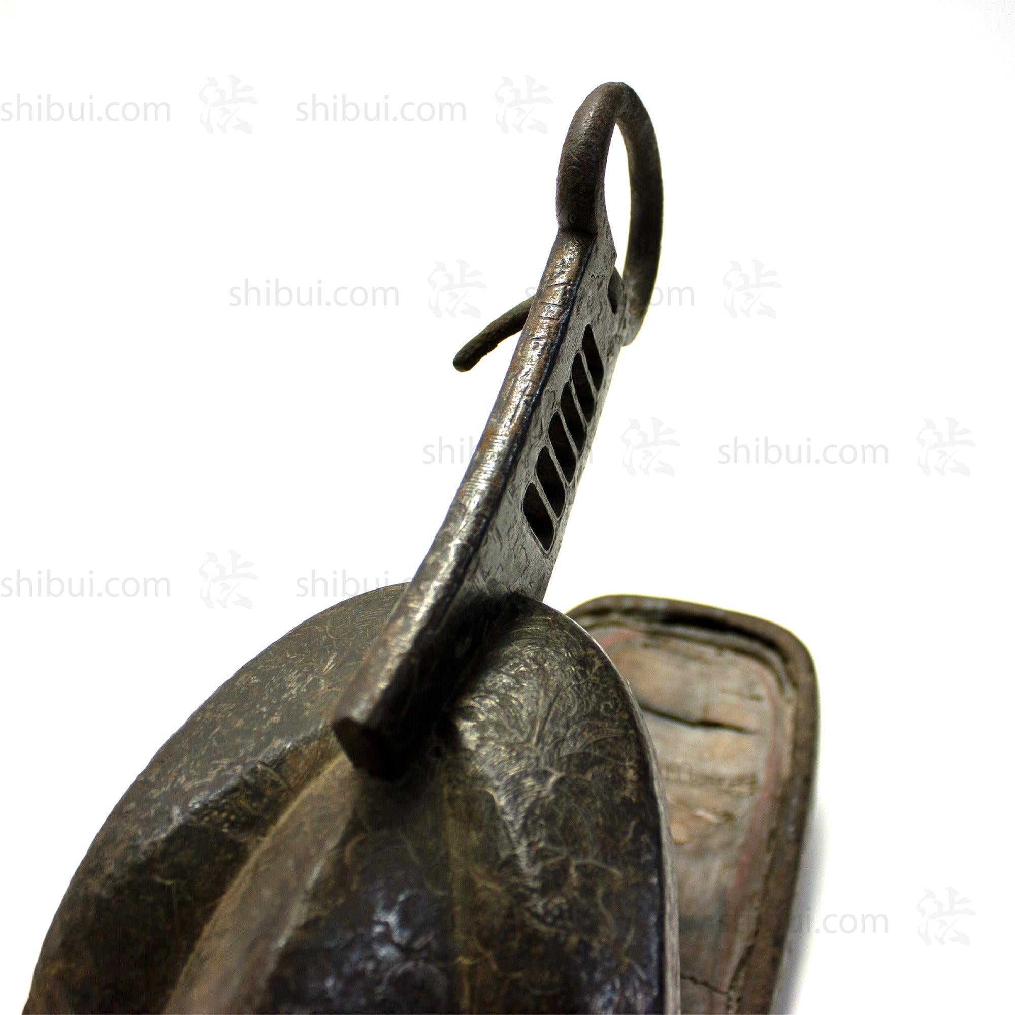 Japanese Antique Abumi Stirrup with Silver Inlay