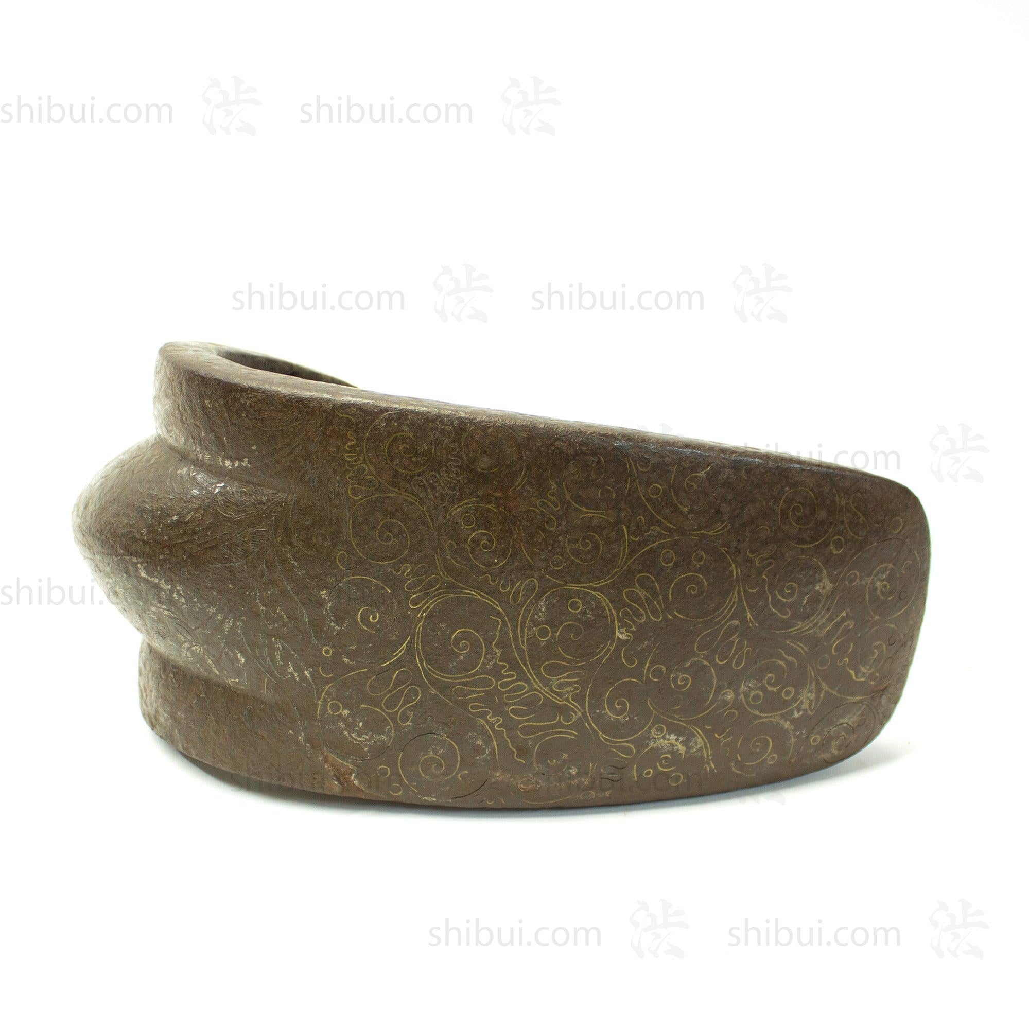 Japanese Antique Abumi Stirrup with Silver Inlay