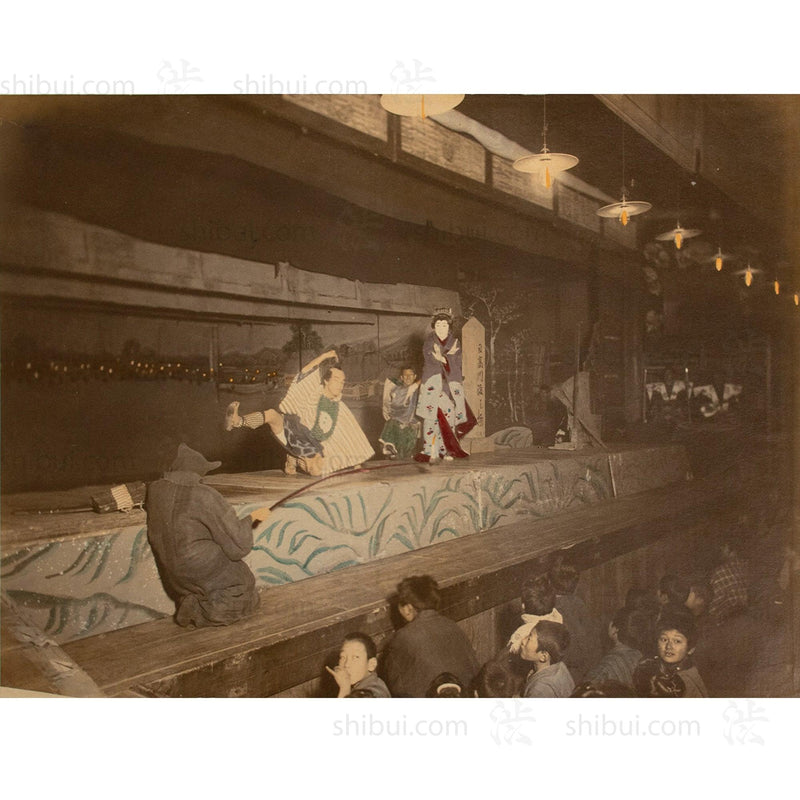 Kabuki Play | Antique Japanese Hand Tinted Albumen Photography