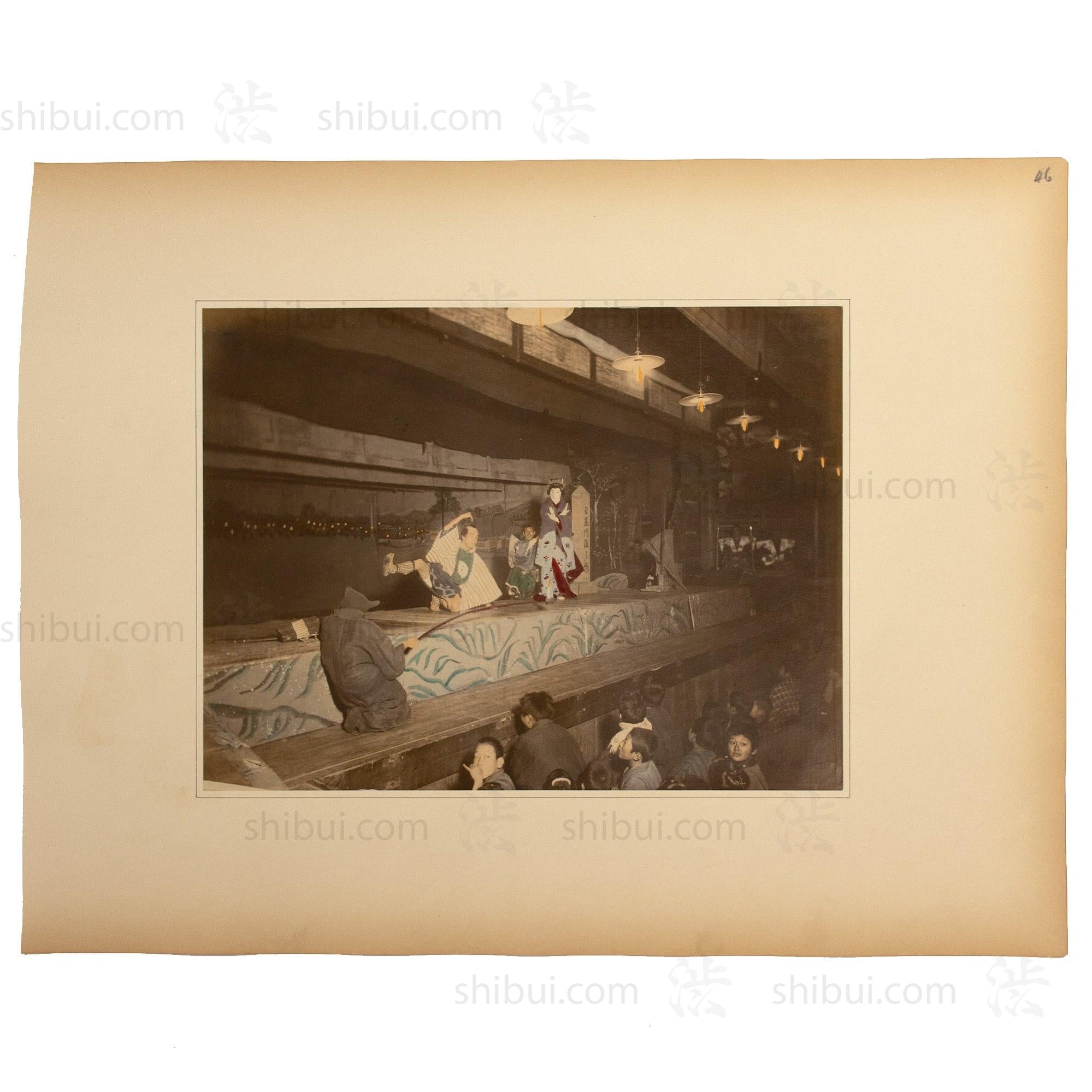 Kabuki Play | Antique Japanese Hand Tinted Albumen Photography