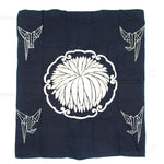 Large Indigo Tsutsugaki Futonji with Chrysanthemum and Paper Crane Motif
