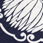 Large Indigo Tsutsugaki Futonji with Chrysanthemum and Paper Crane Motif