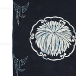 Large Indigo Tsutsugaki Futonji with Chrysanthemum and Paper Crane Motif