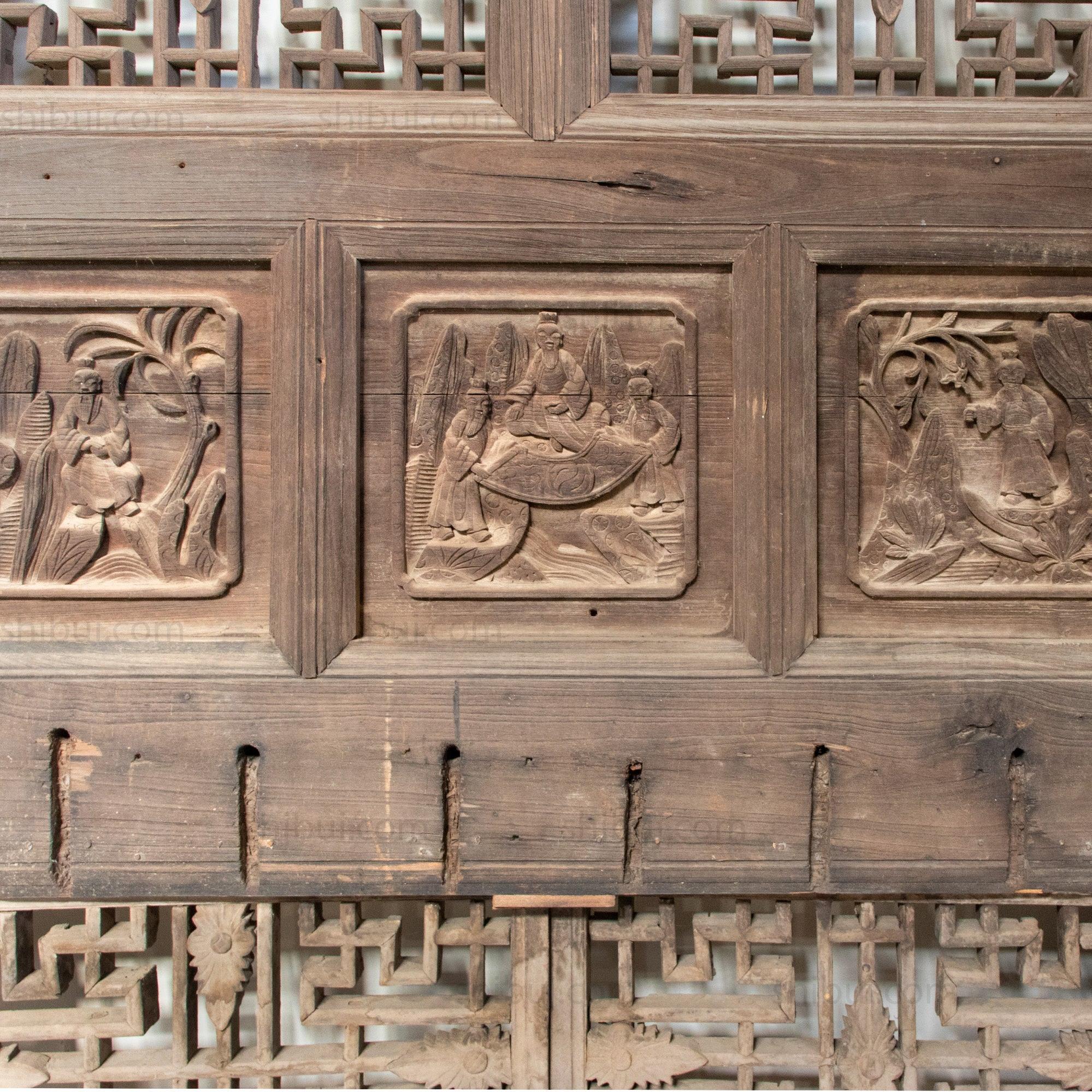 Wooden 19th Century Chinese House Façade | Architectural Decor