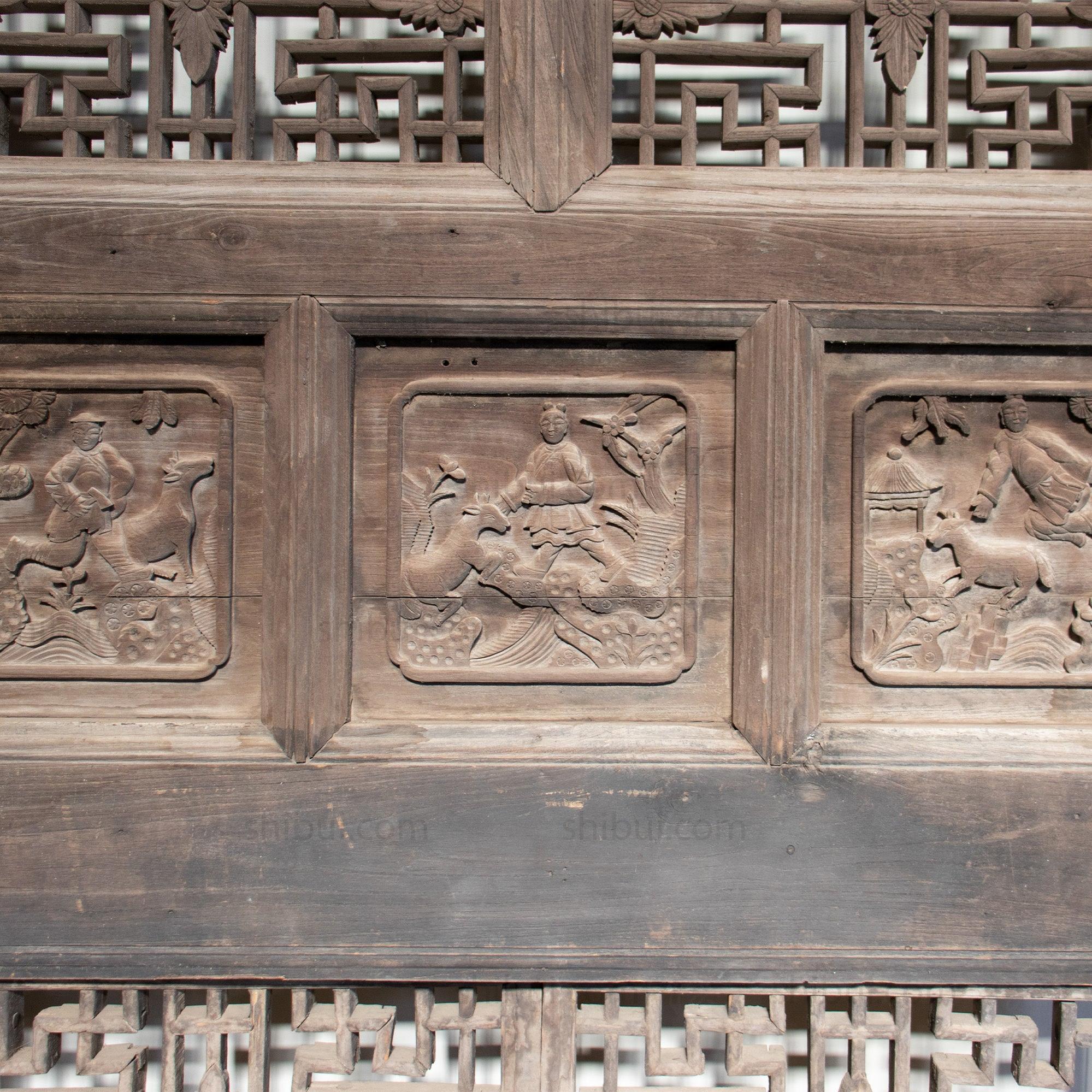 Wooden 19th Century Chinese House Façade | Architectural Decor