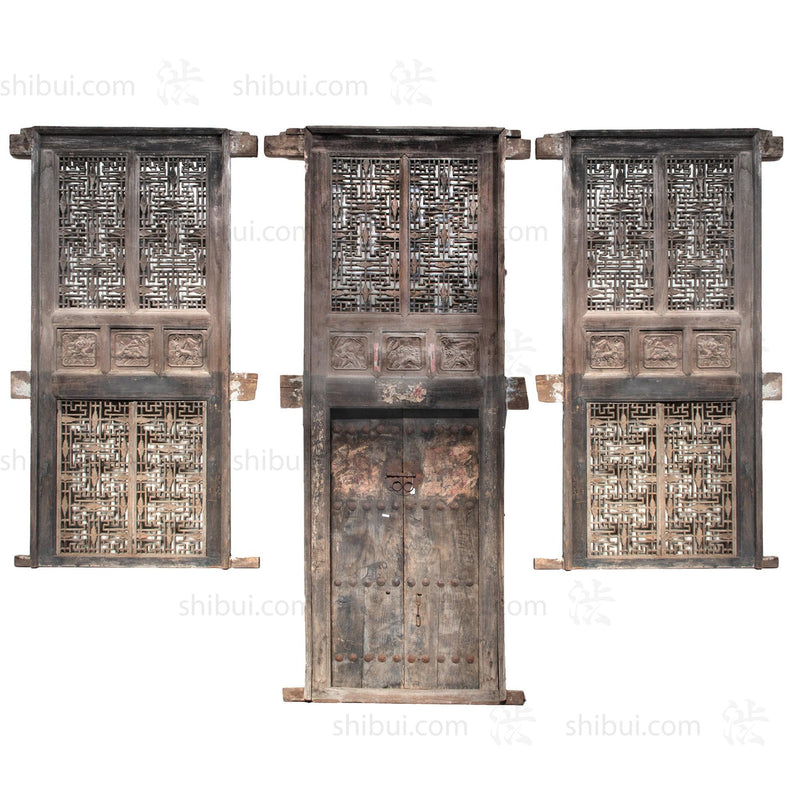 Wooden 19th Century Chinese House Façade | Architectural Decor