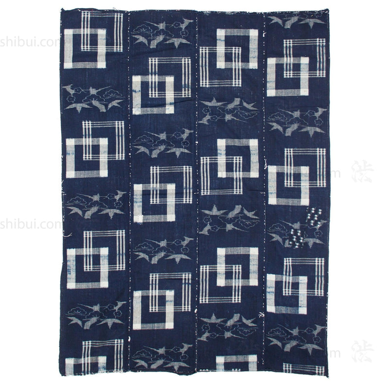Handwoven Kasuri Futon Cover with Sho Chiku Bai Motif