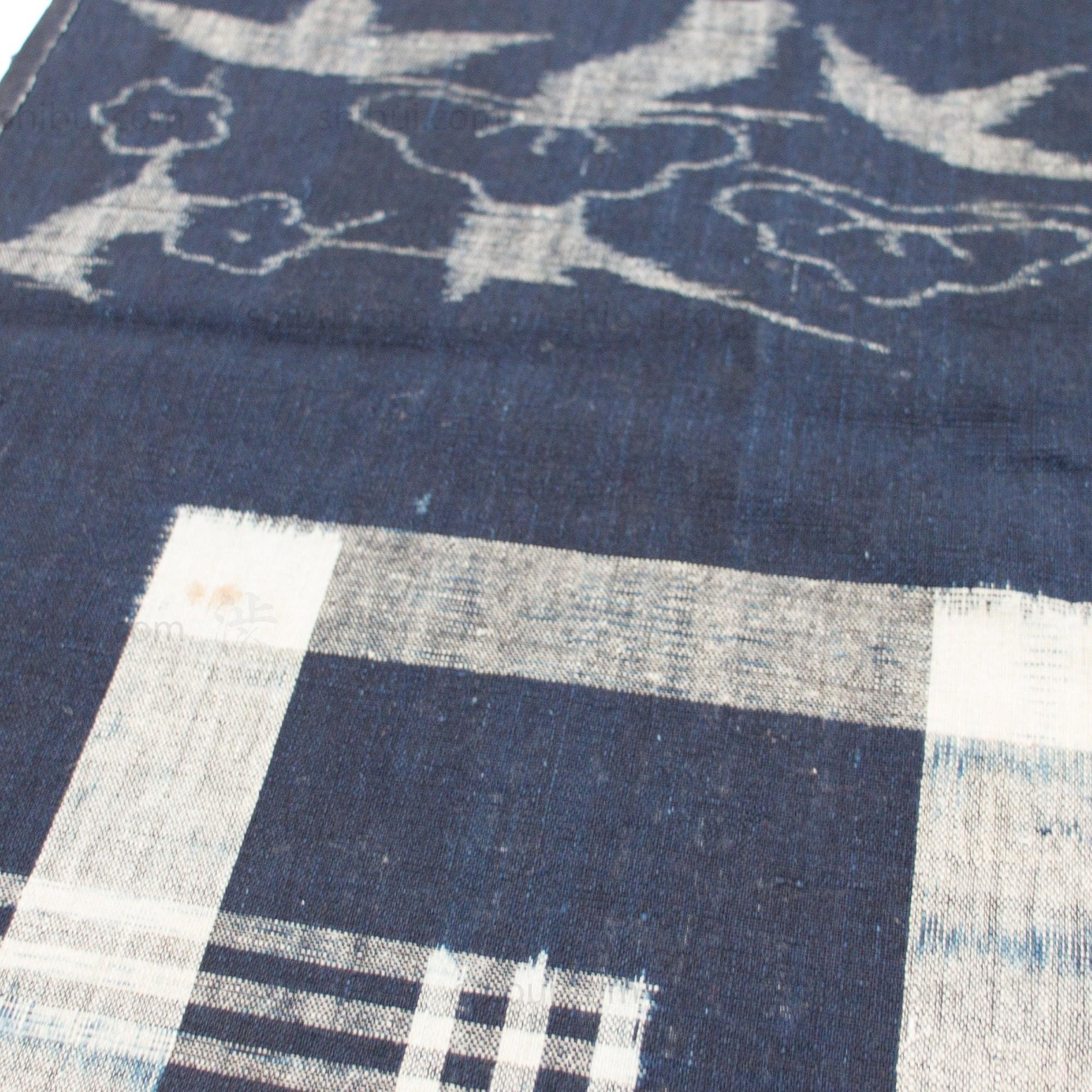 Handwoven Kasuri Futon Cover with Sho Chiku Bai Motif