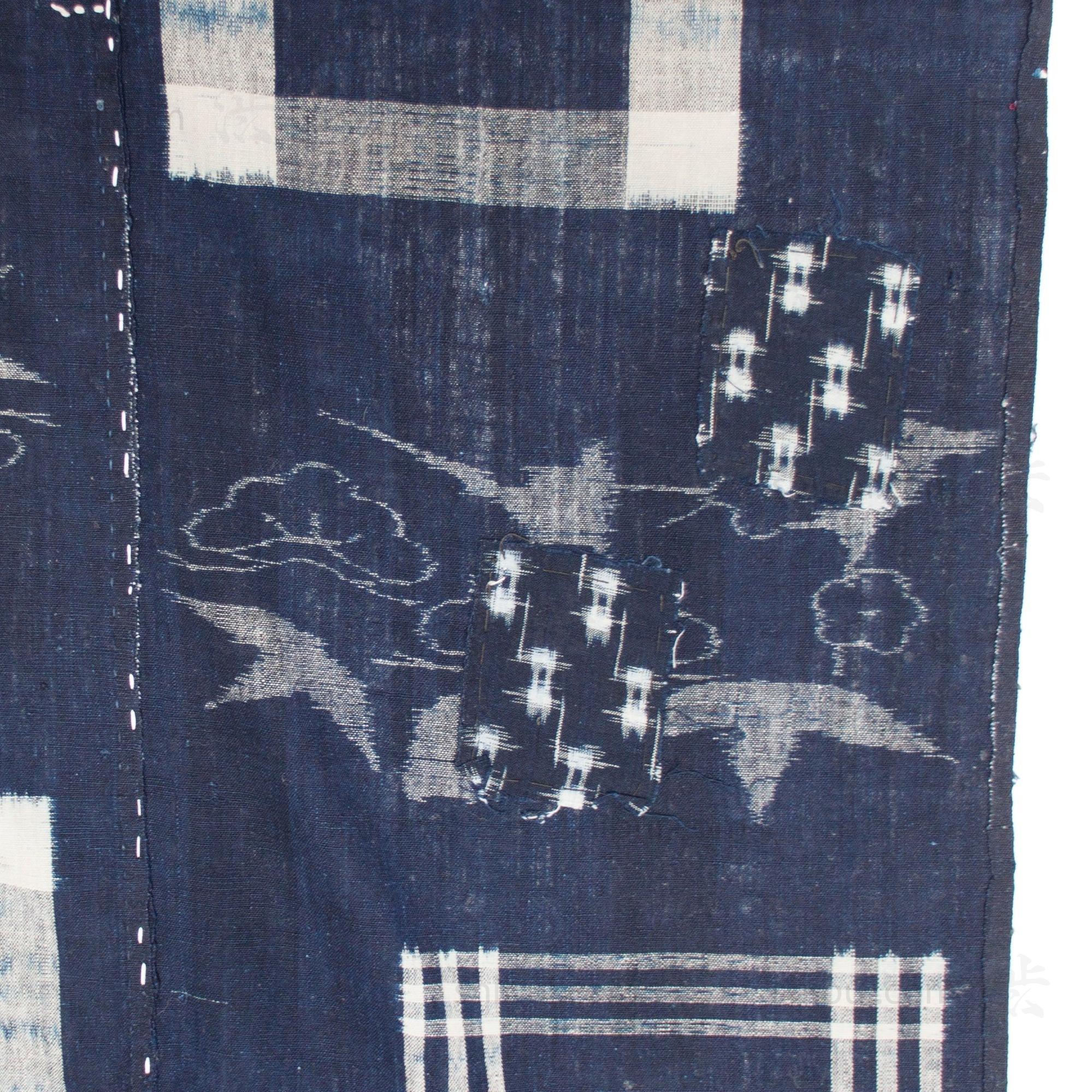Handwoven Kasuri Futon Cover with Sho Chiku Bai Motif