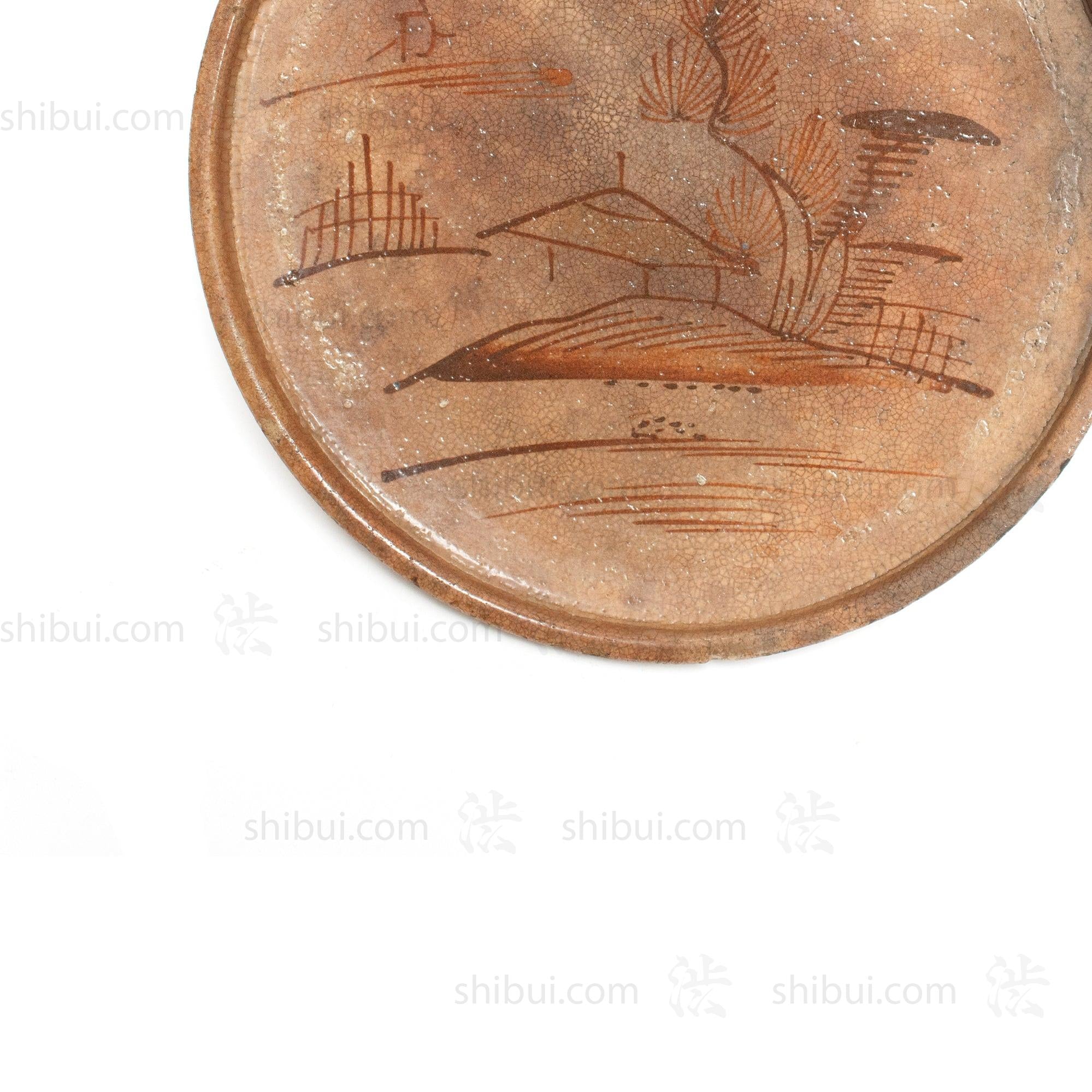 Antique Seto Ware Stoneware Oil Plate