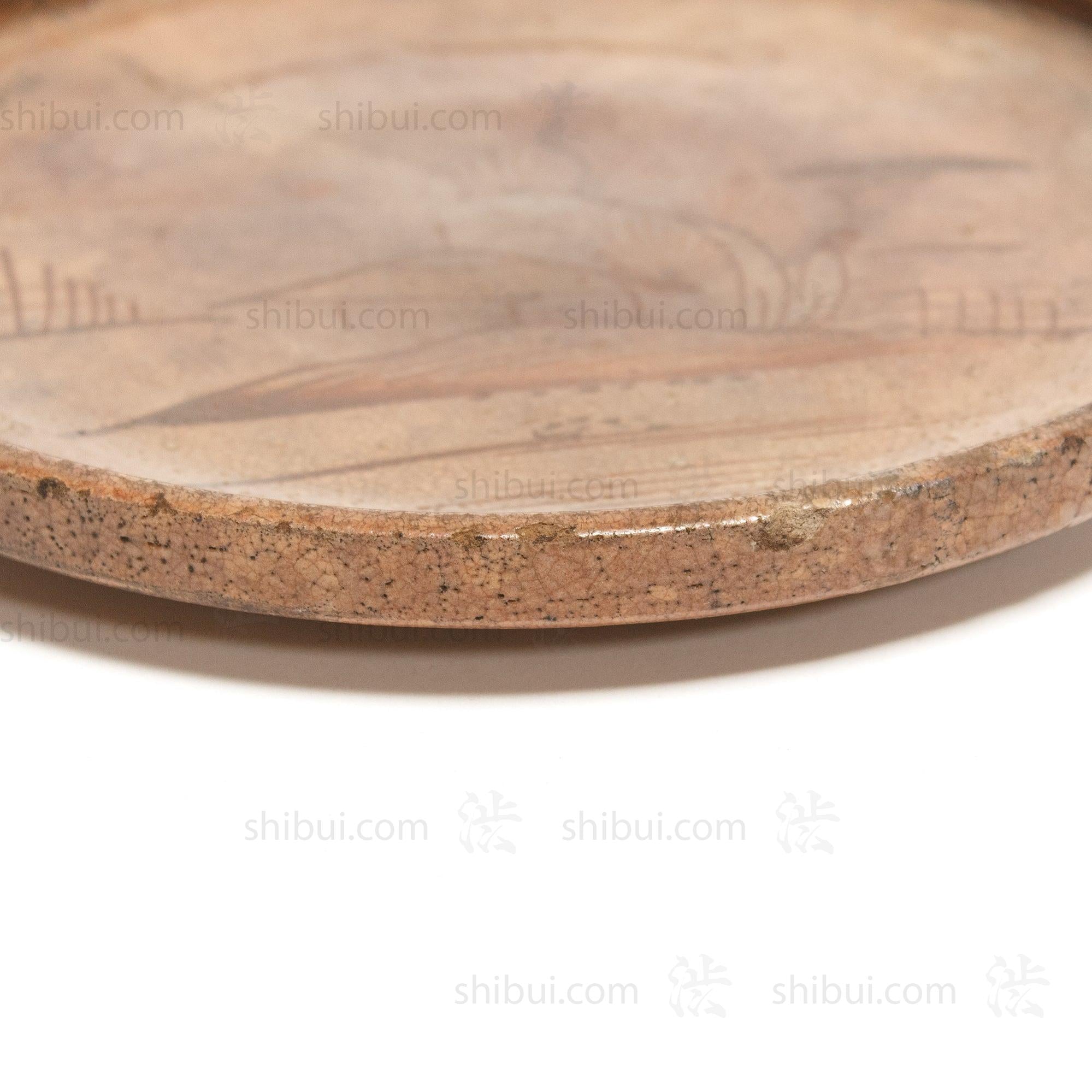 Antique Seto Ware Stoneware Oil Plate